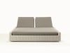 Outdoor Twins Chaise Lounge Chair Aluminium Garden Poolside Double Chaise Sun Lounger