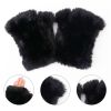 Women Faux Fur Fingerless Gloves - Soft Winter Gloves, Furry Gloves for Women Winter Warm Costume Accessories