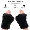 Women Faux Fur Fingerless Gloves - Soft Winter Gloves, Furry Gloves for Women Winter Warm Costume Accessories