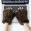 Women Faux Fur Fingerless Gloves - Soft Winter Gloves, Furry Gloves for Women Winter Warm Costume Accessories