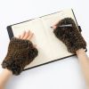 Women Faux Fur Fingerless Gloves - Soft Winter Gloves, Furry Gloves for Women Winter Warm Costume Accessories