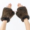 Women Faux Fur Fingerless Gloves - Soft Winter Gloves, Furry Gloves for Women Winter Warm Costume Accessories