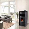 Latest Modern Black Indoor Wood Pellet Fireplace Stove Room Fire Heater Surrounds Heating-Equipment Furniture