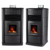 Latest Modern Black Indoor Wood Pellet Fireplace Stove Room Fire Heater Surrounds Heating-Equipment Furniture