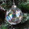 Clear Iridescent Glass Christmas Ornament