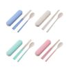 2 Pcs Wheat Straw Travel Cutlery Set