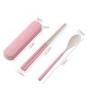 2 Pcs Wheat Straw Travel Cutlery Set
