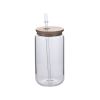 16 oz. Can Glass With Straw And Lid