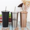 16 oz. Stainless Steel Tumbler With Straw