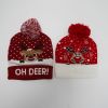 Led Light Deer Beanie With Pom