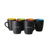 Black Matte Ceramic Mug With Colored Interior