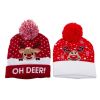 Led Light Deer Beanie With Pom