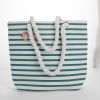 Striped Beach Bag With...