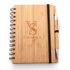 Bamboo Spiral Notebook With Ballpoint Pen