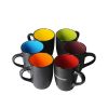 Black Matte Ceramic Mug With Colored Interior