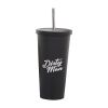 16 oz. Stainless Steel Tumbler With Straw