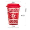 Christmas Ceramic Cup With Silicone Lid