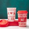 Christmas Ceramic Cup With Silicone Lid