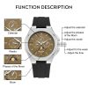 Men's Luxury Watch, Quartz Analog Waterproof Leather Band Wrist Watches for Men, Easy Reader Big Face Stainless Steel Luxury Men Watch