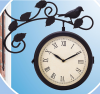 Factory Supply Dual Wall Bird Metal Clock