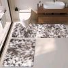 PU Foam Bath Mat Set, Bathroom Rugs for 3 Pieces, Toilet Mats, Soft Comfortable, Water Absorption, Non-Slip, Thick