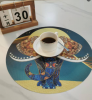 Elegant  patterns 38cm round plastic waterproof  heat resistance placemats for hotel home dining table mat