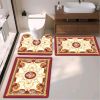 45*75cm/45*120cm southeast Asia style bath toiet Mat PU Leather Wear Resistance Bathroom Floor Mat No Stains Quick Drying Rubber Non-Slip Shower Mat 