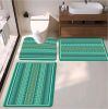 3pcs  bath toiet Mat PU Leather Wear Resistance Bathroom Floor Mat  Quick Drying Rubber Non-Slip Shower Mat 