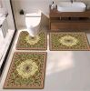 thick  Absorbent bath toiet Mat,PU Leather Wear Resistance Bathroom Floor Mat No Stains Quick Drying Rubber Non-Slip Shower Mat 