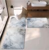 45*75cm/45*120cm black and white marble bath toiet Mat PU Leather Wear Resistance Bathroom Floor Mat No Stains Quick Drying Rubber Non-Slip Shower Mat 