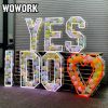 Wowork LED Electronic Big Marquee letter Light Number for Wedding Decoration Event Props