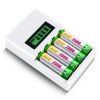 4 Slots LCD Display Smart Battery Charger US/EU Plug Power Adapter For AA/AAA Ni-Cd Ni-Mh Rechargeable Batteries