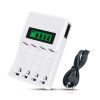 4 Slots LCD Display Smart Battery Charger US/EU Plug Power Adapter For AA/AAA Ni-Cd Ni-Mh Rechargeable Batteries