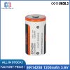 Low-cost battery ER14250 Lithium Battery China Suppliers 1200mAh Li/SOCl2 battery for electronic patrolling rod