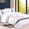 High-end bleached queen size bed sheet pillowcase hotel white pure cotton organic cotton single bed fitted sheet