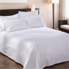 High-end bleached queen size bed sheet pillowcase hotel white pure cotton organic cotton single bed fitted sheet