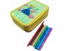 cute girl`s cartoon zipper polyester multi-layer school stationary stitched pencil case