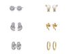 Cubic Zirconia Stud Earrings Huggies Stainless Steel Jewelry Fashion Waterproof Jewels For Women Wholesale