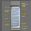 22 cubic feet display industrial freezer with panel