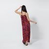 Women's Customised Plus Size Digital Printed Tie-Back Spaghetti Maxi Kaftan Dress