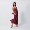 Women's Customised Plus Size Digital Printed Tie-Back Spaghetti Maxi Kaftan Dress