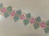 Q.HELM 10 Yards Coloful Flower Lace Trim Ribbon Floral Applique Embroidered Fabric for Women Muslim Moroccan Floral Maxi Kaftan Dress Arabic Islamic Dubai Robe Ramadan Prayer Clothes