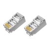 B11041 Cat5e Shielded RJ45 Crystal Head with 8P8C Iron Shell Network Cable Connector, Gold-Plated 100Mbps Crystal Head