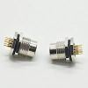 M12 A-Code Female 17-Pin Dip-Soldering IP67 Panel Mount PCB Connector