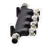 NMEA2000 5-Pin 6-Way M12 T-Splitter Adapter, M12 A-Coded Male and Female, IP67/IP68 Waterproof M12 T-Connector