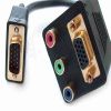 PC VGA Male to VGA Female and 3 RCA Splitter Cable, Twin VGA One-to-Two Splitter Cable 