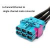 6-cavity Ethernet to Single-cavity Male Head, Rosenberger E6S10A Single-cavity Wire-end Male Head Ethernet Automotive Connector 
