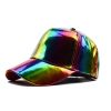 Party hat four-season universal pu solid color glossy hip-hop hat laser baseball cap sunshade waterproof cool