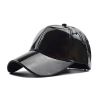 Party hat four-season universal pu solid color glossy hip-hop hat laser baseball cap sunshade waterproof cool
