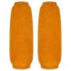 Welding Cowhide Sleeve Protectors, Welder's Arm Guards. These welding sleeve protectors are designed for welding work, providing protection against heat, featuring flame retardancy, and safeguarding the arms from sparks. They are labor protection arm